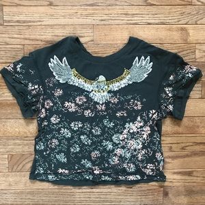 Free People Embellished Cropped Tee